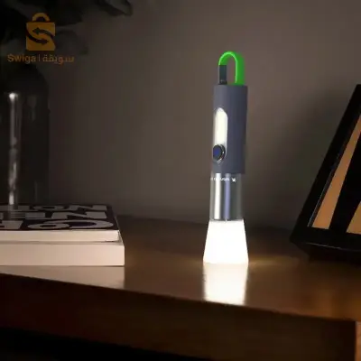 مصباح يدوي LED زوومابلي 4 أوضاع، قابل لإعادة الشحن 1800 مللي أمبير$👍