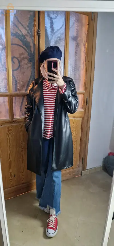 Leather-coat