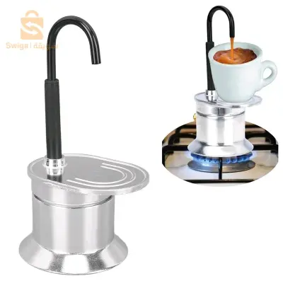 Cafetière Italienne Moka à Tube en Alliage d'Aluminium 50ml - ماكينة صنع قهوة الموكا الإيطالية بأنبوب من سبائك الألومنيوم$👍