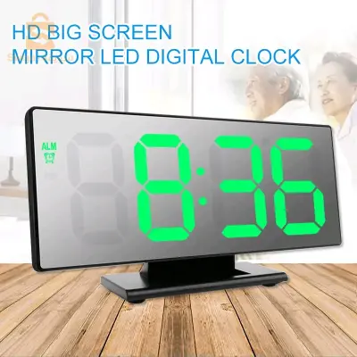 ساعة منبه رقمية بمرآة LED، ساعة إلكترونية DS-3618L$👍