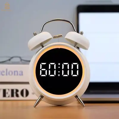 ساعة منبه رقمية بجانب السرير تعمل بالطاقة الرئيسية، عتيقة وبصوت عالٍ، غفوة، العد التنازلي، سطوع خافت$👍