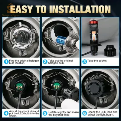 Mini Loup U7 Led & Xenon 100W 22000LM H4 H7, U7 - مصابيح سيارة الامامية$👍