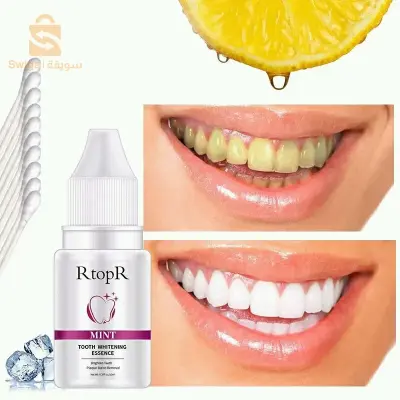 🤩🤩🤩🤩🤩🤩🤩🤩🤩🤩
*مبيض  الأسنان* 🦷 *RTOPR* 🦷 من شركة جينيس الفرنسية
مناسب تماما لللأشخاص الذين يعانون من مشاكل التصبغات والاصفرار❤
الممـيـزات✨ : 
-💠يبيض ويلمع ويضيئ الاسنان بشكل ٱمن
-💠 يزيل البقع  والاصفرار على الاسنان😍
- 💠يقلل من حساسية الاسنان ✨
- 💠يبيض الاسنان من اول استعمالات  ✨  
-💠يقلل من حساسية الاسنان😉
*كيفية الاستعمال*
🌸قبل استخدام جوهر تبيض الاسنان يجب تنظيف الفم بالماء الدافئ ثم استخدام اعواد قطنية لغمس كمية مناسبه من المنتج امسح سطح الاسنان بشكل متكرر امام المرآة… لمدة دقيقة ثم اشطفيه بالماء الدافى وقومي بتنظيف الفم//// ملاحظة  مسح  الاسنان بالمنتج بلطف  حتى لاتظر اللثة والغشاء المخاطي للفم*