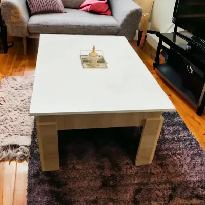 Table basse moderne ♥️ 
une qualité et une finition garantie 👌
Dimensions : 120×80 cm 
Hauteur : 45 cm
Livraison disponible 🚚
0540080793