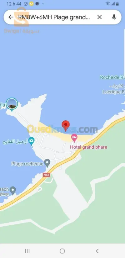 🏖قطعة ارض في مكان سياحي معروف مقابلة بحر في جيجل المنارة الكبيرة grand phare🏖مساحة 771 م2