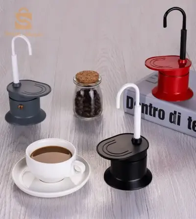Cafetière Italienne Moka à Tube en Alliage d'Aluminium 50ml V2 - ماكينة صنع قهوة الموكا الإيطالية بأنبوب من سبائك الألومنيوم
90