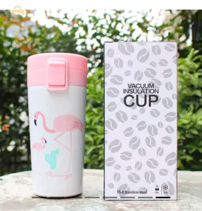 Flamingo Thermos pour tasses à café de 380ML en acier inoxydable