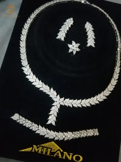 parure argenté acier inoxydable