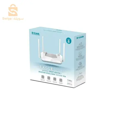 Routeur D-Link Eagle Pro Ai Ax3200 Mesh Wi-Fi 6 Dual Band - Ai Optimization - Compatible Ok Google Et Amazon Alexa - 4 Ports Gigabit - 4 Antennes 3200Mbps R32 Ax3200