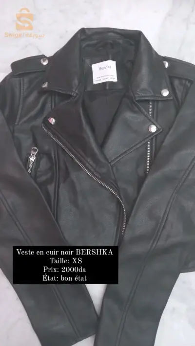 veste en cuir BERSHKA