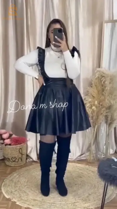 robe salopette en cuir
