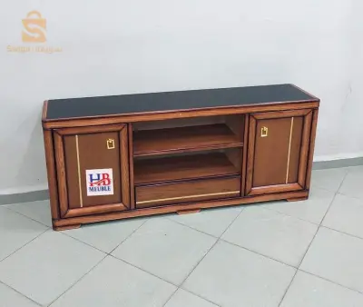 meuble tv 1m40 en bois rouge