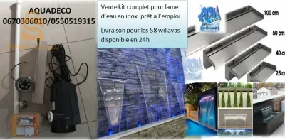 vente lame cascade d'eau inox et accessoires