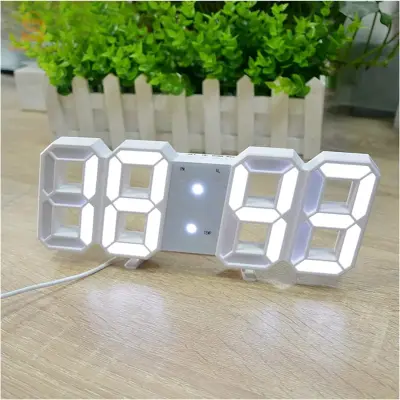 ساعة حائط رقمية LED ثلاثية الأبعاد