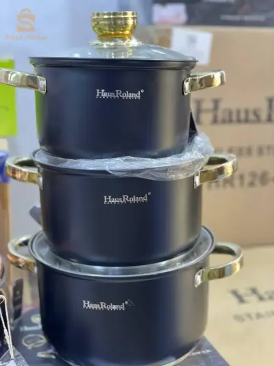 Les Marmites hausRoland ( الفولاذ المقاوم للصدأ باللون الأسود الذهبي )