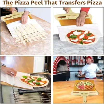 Pelle à Pizza Coulissante en bois – حاملة البيتزا خشبية