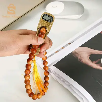 Compteur de doigt perle Tasbih islamique V2 – جهاز تسبيح رقمي محمول، سبحة صلاة مع عداد رقمي$👍