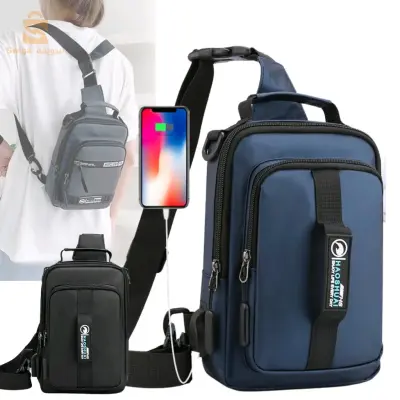 Sacoche Oxford imperméable multifonctionnel avec Sortie De charge usb pour hommes V3