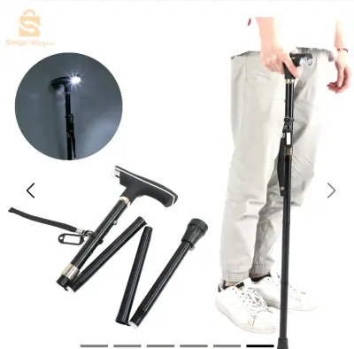 Canne De Marche Pliable Télescopique en aluminium avec lamp led