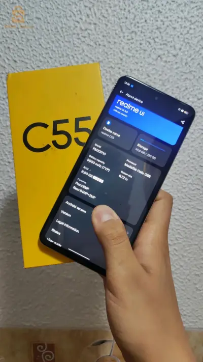 realme c 55 etat 8/10 bsma t3o mtmchich tt3wd b 100 elf soma mliha