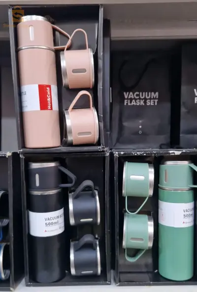 Ensemble de Tasses & Thermos Double Couche En Acier Inoxydable 500 mL
