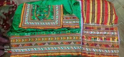robe kabyle broderie a la main avec foudha chargé