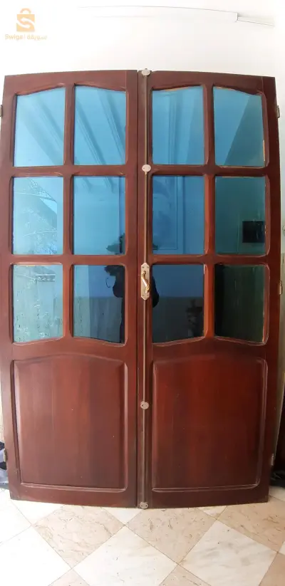 porte balcon bois d'acajou