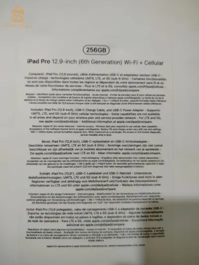 iPad pro 2022  M2 12.9 pouce 256g lte