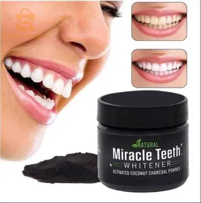 Miracle Teeth Whitener نظام تبييض الأسنان الطبيعي ????????  يعيد تشكيل الأسنان ويمتص السموم الطبيعية كريم و مسحوق الفحم الطبيعي للحصول على أسنان بيضاء لطيف على اللثة والأسنانيساهم في التخلص من الأثار الصفراء تبقى على الأسنان خصوصا بعض شرب القهوة ☕ ، الشاي، التدخين????، المشروبات الغازية وغيرها  سهل الإستخدام ✅ لا يحتوي أي مواد كيمائية ✅ حجم العبوة 20 غرام ✅ احصل على ابتسامة بيضاء مع Miracle Teeth Whitener  التوصيل متوفر: