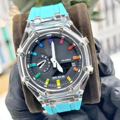 Montre Casio G-Shock bracelet silicone Grafiti-bracelet bleu