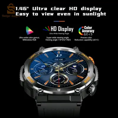 Colmi-Montre connecté V68 pour les hommes, ecran HD 2024, 1.46 modes sportifs, boussole, lampe...etc.livraison disponible