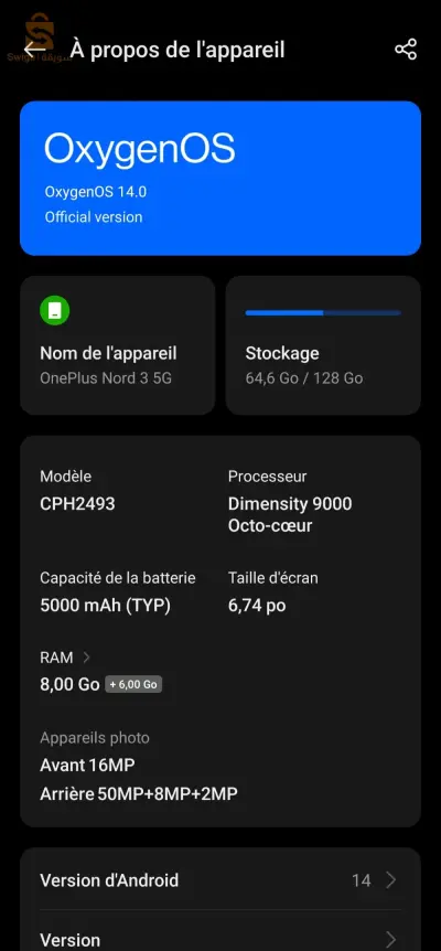 Oneplus Nord 3 (5g) 8/128 go