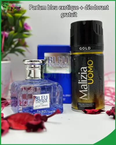 Parfum bleu exotique + déodorant malizia gratuit