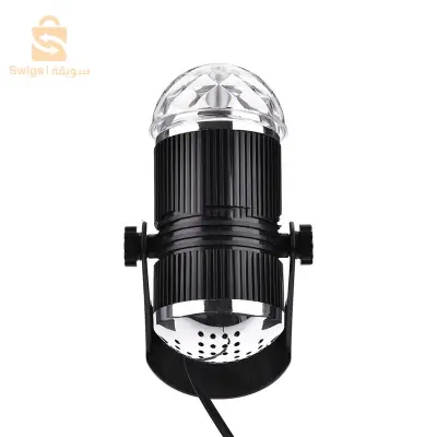جهاز عرض كرة بلورية دوار مع التحكم الصوتي، ليزر RGB LED 220 فولت$👍
