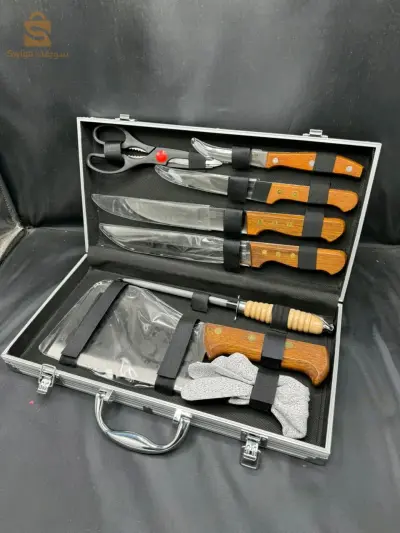 Fischer Mallette À Couteaux De Boucher En Acier Inoxydable 8 Pcs - حقيبة سكاكين 8 قطع من علامة فيشر$👍