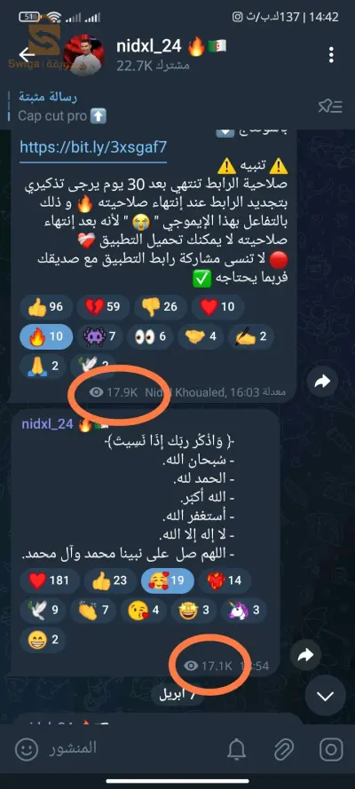 قناة تيليجرام للبيع 22 ألف مشترك