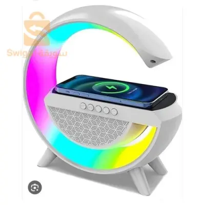 Chargeur sans fil multifonctionnel, veilleuse RVB, haut-parleur Bluetooth, contrôle d'application, station de charge rapide
