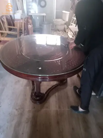 table  de sallon  ronde 4 chaises