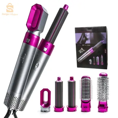 Sèche-cheveux peigne à air chaud 5in1 curling premium protection