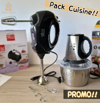 Pack cuisine Hachoir inox + Batteur Mixeur sonifive 2en1$🤍🤍