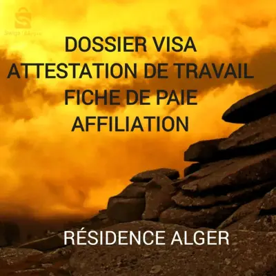 ATTESTATION de travail fiche de paie AFFILIATION résidence sur Alger