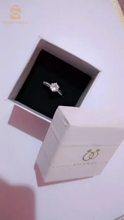 خاتم من فضة مطبوع 925