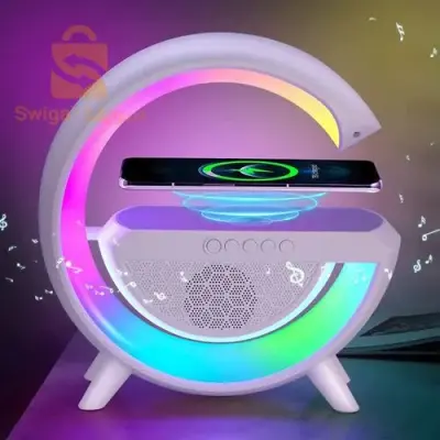 Chargeur sans fil multifonctionnel, veilleuse RVB, haut-parleur Bluetooth, contrôle d'application, station de charge rapide