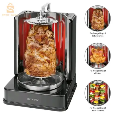 Multi-grill Electrique vertical 3en1 Rôtisserie & Chawarma Bomann DVG 3006 CB$🤍🤍