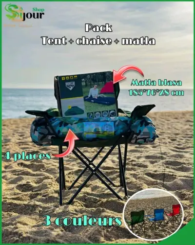 Pack tente + 1 chaise  + matla