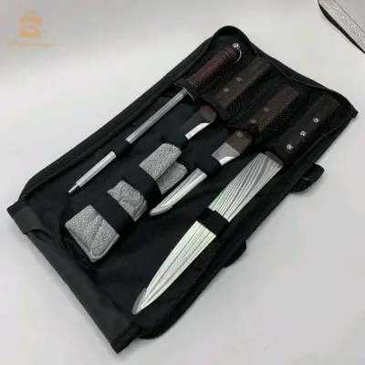 طقم سكاكين 05 قطع مع حقيبة - أسود$👍