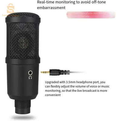 ميكروفون مكثف USB احترافي مع حامل ثلاثي BM66$👍