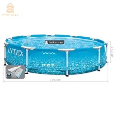انتكس Piscine Ronde Beachside إطار معدني ‎305x76 سم 28208NP$👍