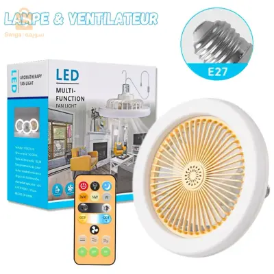 Lampe et Ventilateur de plafond silencieux avec télécommande 30W 220V3,550