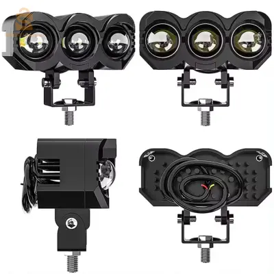 Projecteur Universel LED à 3 lentilles Pour Vélo et Moto